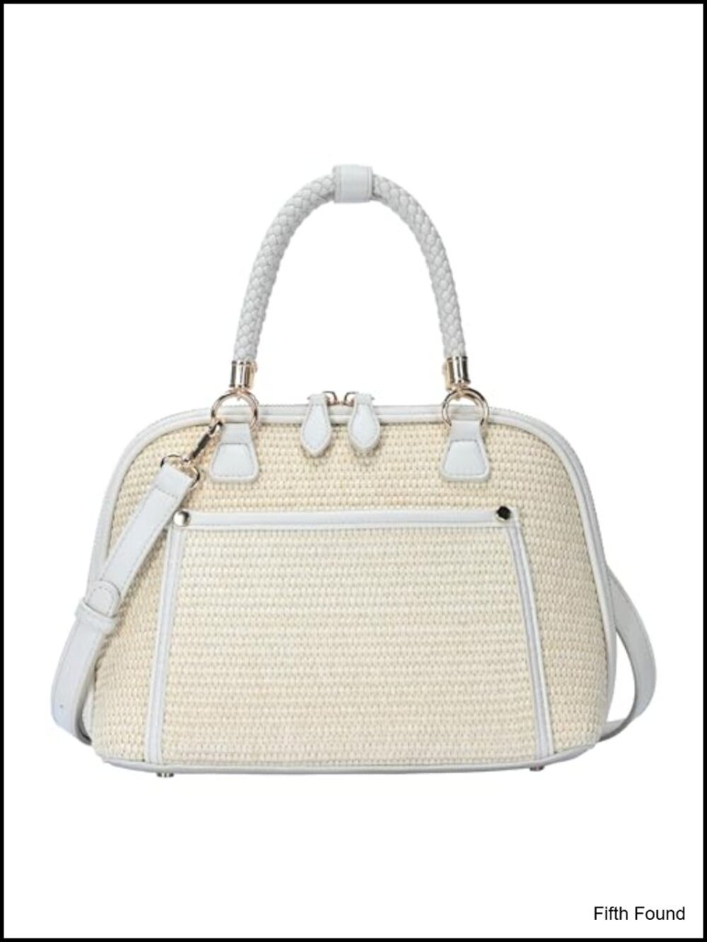 Camila Satchel Vegan Leather Straw Canvas Top Handle Crossbody Purse